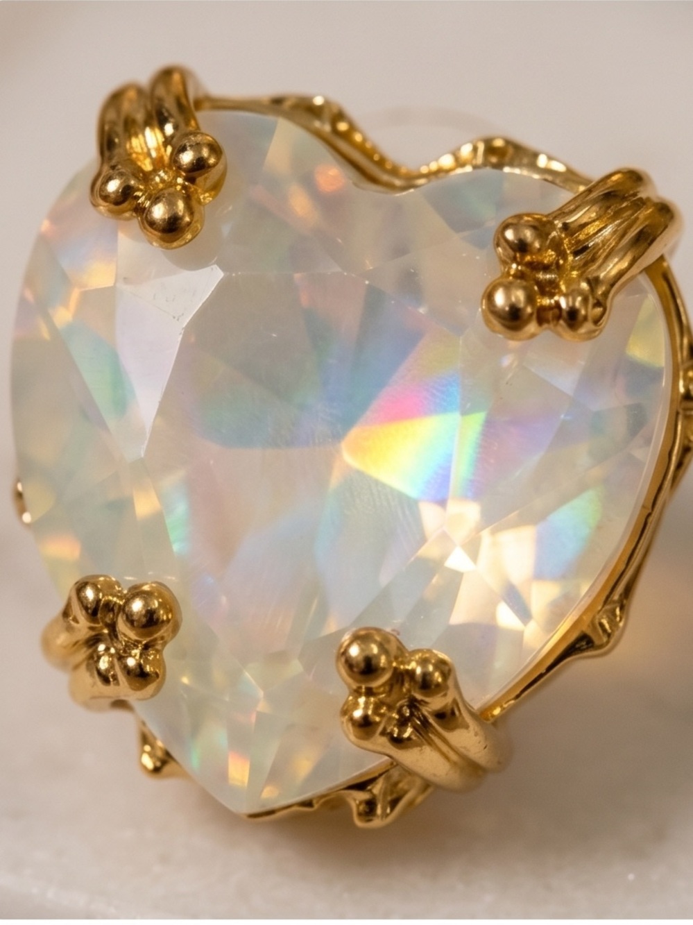 NEW Glitz Mob White Opal Crystal Heart Stud Earrings - Picture 3 of 6